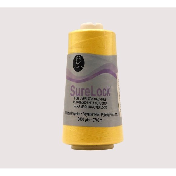 Coats Surelock Overlock Machine Polyester Thread 3000 Yards Yellow - Picture 1 of 2